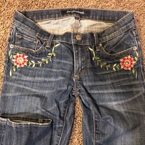 Size 26 driftwood floral design jeans